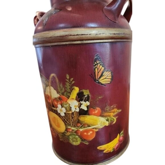 Vintage Farmhouse Milk Jug Jardinaire Vase Umbrella Stand Floral Rustic Decor - Picture 7 of 16